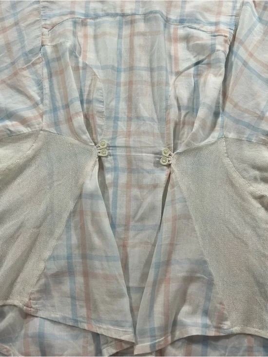 Free People No Limits Plaid Gauze Back Button Down Shirt Medium - Picture 7 of 11